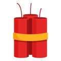 Petard red dynamite icon cartoon vector. Party fire