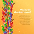 Petards Background. Pyrotechnics. Colorful Rockets