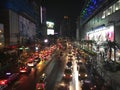 Petchaburi road Bangkok by night Royalty Free Stock Photo