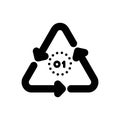 Black solid icon for Pete, pap and recycle