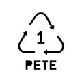 pete plastic product mark glyph icon vector illustration