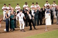 Peter Angelos addresses the crowd during Cal Ripken, Jr ceremony