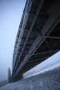 Peter the Great bridge in winter Royalty Free Stock Photo