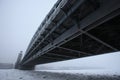 Peter the Great bridge in winter Royalty Free Stock Photo