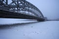 Peter the Great bridge in winter Royalty Free Stock Photo