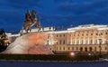 Peter the Great monument Bronze Horseman on the Senate Square at white night. Saint Petersburg, Russia Royalty Free Stock Photo