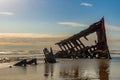 Peter Iderdale Shipwreck in Fort Stevens State Park on a sunny day, Pacific Coast, Astoria, Oregon