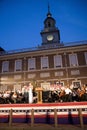 Peter Nero and the Philly Pops performing in front of historic Independence Hall,