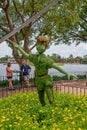 Peter Pan character topairy displayed at Epcot