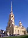 Peter and Paul Cathedral in Peter and Paul Fortress, Saint Petersburg, Russia. Petropavlovskaya Krepost. Zayachy Island Hare