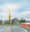 Peter and Paul Cathedral and fortress. St.-Petersburg, Russia Royalty Free Stock Photo
