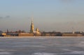 Peter and Paul fortress February morning. Saint-Petersburg