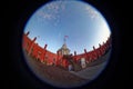 Peter and Paul Fortress. Fish eye lens creating a circular super wide angle view