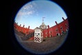 Peter and Paul Fortress. Fish eye lens creating a circular super wide angle view