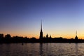 Peter and Paul fortress and the Neva river at sunrise, Saint-Petersburg, Russia
