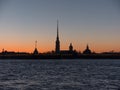 Peter and Paul Fortress night is the original citadel of St. Petersburg, Russia