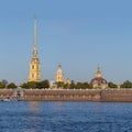 Peter and Paul Fortress with reflection in Neva river, Saint Petersburg, Russia Royalty Free Stock Photo