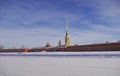 Peter and Paul fortress in Saint-Petersburg in winter Royalty Free Stock Photo