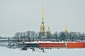 Peter and Paul Fortress in St. Petersburg in winter Royalty Free Stock Photo