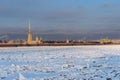 Peter and Paul fortress in winter. Saint Petersburg, Russia Royalty Free Stock Photo