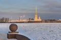 Peter and Paul fortress in winter. Saint Petersburg, Russia Royalty Free Stock Photo