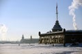 Peter and Pauls fortress and the Neva river winter panorama.