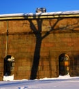 Peter and Pauls fortress, winter photo. Saint-Petersburg, Russia.