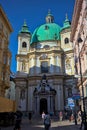 Peter Roman Catholic Church (Peterskirche) with a green dome in Vienna.