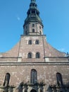 Peter's Church in old town Vecriga in Riga Latvia