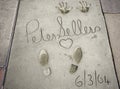 Peter Sellers handprints-footprints in Hollywood