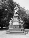 Peter von Cornelius monument in Duesseldorf, black and white