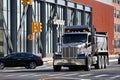 Peterbilt truck riding on street