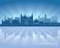 Peterborough England city skyline silhouette