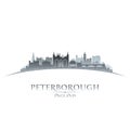 Peterborough England city skyline silhouette white background