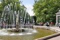 Petergof, Russia, July 2019. Fountain `Adam` in the lower park. Royalty Free Stock Photo