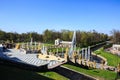 View of Samson fountain connected with Baltic Sea and Voronihinskie colonnades Royalty Free Stock Photo