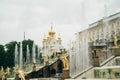 Petergof which hosts Grand Peterhof Palace. Saint Petersburg, Russia - 2021 Royalty Free Stock Photo