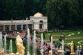 Petergof which hosts Grand Peterhof Palace. Saint Petersburg, Russia - 2021 Royalty Free Stock Photo