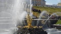 Peterhof details. Golden fountain