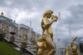 Peterhof Fountains, St Petersburg Royalty Free Stock Photo