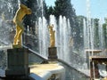 Peterhof. Grand Cascade. Large palace of museum complex Petrodvorets