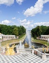 Peterhof. Great Peterhof Palace. Fountains. Great cascade