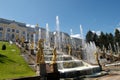 Peterhof Palace fountains Royalty Free Stock Photo