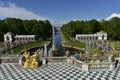 Peterhof Palace, Grand Cascade and Samson Fountain, Russia Royalty Free Stock Photo