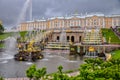 Peterhof Palace wide garden in Saint Petersburg