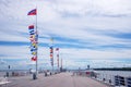 Peterhof pier on the Baltic sea; St Petersburg; Russia Royalty Free Stock Photo