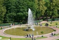 PETERHOF, RUSSIA.The Bowl fountain in Nizhny park Royalty Free Stock Photo