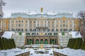 The Grand Palace and the Samson Fountain. Peterhof Royalty Free Stock Photo