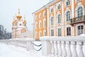 Peterhof. Russia. The Grand Palace and Palace Church Royalty Free Stock Photo