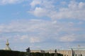 Peterhof, Russia, 23 july 2019. Golden statues and fountains in the Palace complex